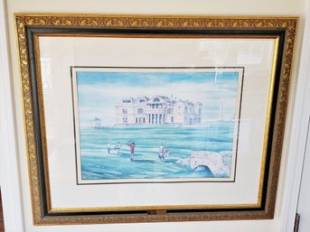 Beautiful Professionally Framed Ralph Furmanski The Old Course St. Andrews Lithograph Print