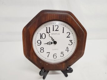 Vintage Spartus Wood Framed Battery Operated Wall Clock