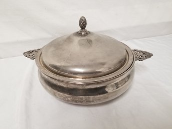 Vintage Leonard Silver Plate Chafing Dish Casserole W/Lid