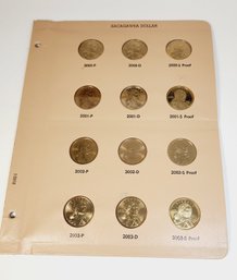 2000- 2003 Sacagawea Golden Dollar Unc  P, D & S PROOF Fuli  Dansco  Page 12 Coins