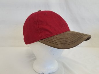 RARE Robert Graham 'Knowledge, Wisdom, Truth' Red Wool Baseball Cap With Brown Leather Bill - With Tags