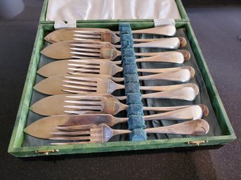 Vintage Silver Plate EPNS Made In England Fork & Knife Set