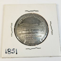 1851 Medal  - World Exhibition At Crystal Palace  London Worlds Fair