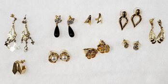 Goldtone Costume Earrings Including Trifari (9)