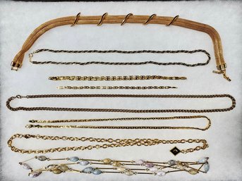 Goldtone Necklaces Including Mesh And Oval Bead (7)