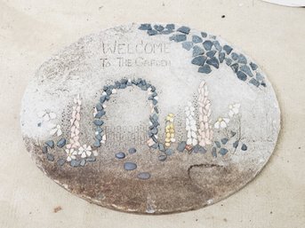 Vintage Cement Garden Stepping Stone - Welcome To The Garden
