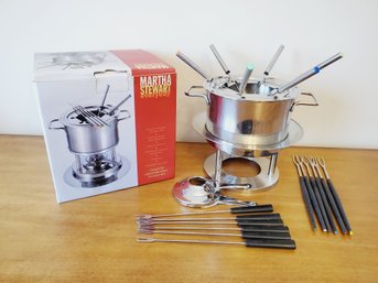 New Martha Stewart Everyday Complete Stainless Steel Fondue Pot & Extra Fondue Forks