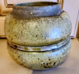 Rustic Clay Pottery Bowl, Signed From The 70's