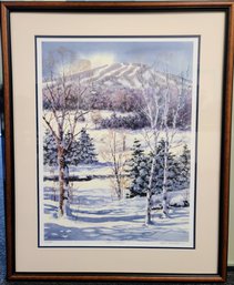 Lithograph Of Watercolor 'High Meadow' Of Stratton Mountain By Keith Hoffman 41/350