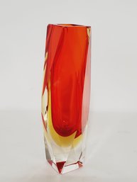 Vintage MCM Sommerso Murano Glass Vase By Flavio Poli For Alessandro Mandruzzato, Italy