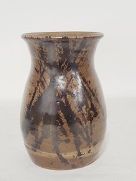 Vintage The Pottery Signed Brown Glazed Pottery Vase