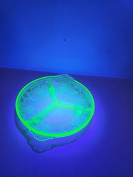 Vintage Uranium Glass Candy Dish