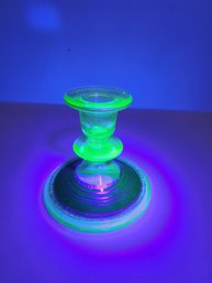 Vintage Uranium Glass Candle Holder