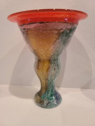 Multi Color Kosta Boda? Art Glass Vase, Unsigned