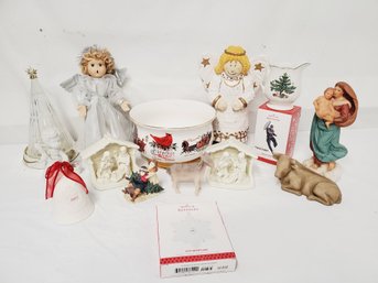 Christmas & Holiday Home Decor - Including Hallmark. Nikko, The Franklin Mint & Willow Tree Figurine