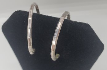 Sterling Silver Heavy Hoop Earrings ~ 3.72 Grams