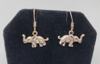 Sterling Silver Elephant Earrings ~ 2.27 Grams