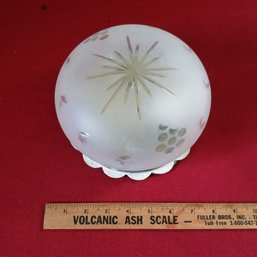 MCM Atomic Star Frosted Ceiling Globe Ceiling Lamp - Paint Around Base
