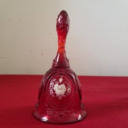 Signed Fenton Ruby Glass Bell