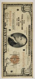 BROWN SEAL $10.00 Bill The Federal Reserve Bank Of New York