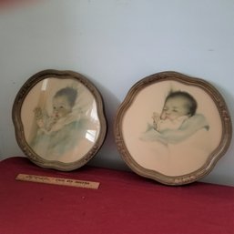 2 Vintage Framed Bessie Pictures - One With Glass