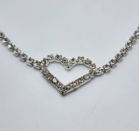 Vintage Avon Rhinestone Heart Anklet Or Bracelet