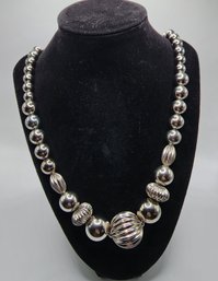 Vintage Napier Beaded Necklace In Silver Tone