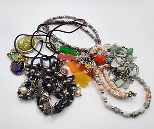 Lot Of 10 Vintage Assorted Bracelets & Necklaces