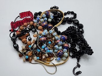 Lot Of 10 Vintage Assorted Bracelets & Necklaces