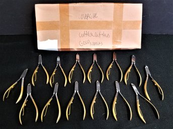 Lot Of Fifty 4' Professional Cuticle Nippers, Gold-Plated With Carbon Steel