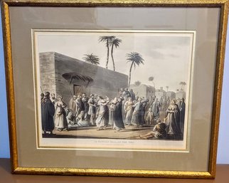 Vivid Antique Print Of The Egyptian Ball At Ned Sili  By Mayer Luigi