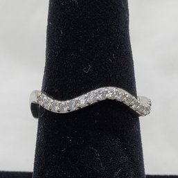 Sterling Silver Size 8 CZ Anniversary Ring ~ 2.23 Grams