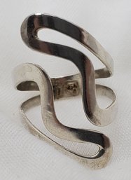 Sterling Silver Adjustable Ring With Markings ~ 2.68 Grams