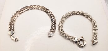 Two Simple Sterling Silver Bracelets