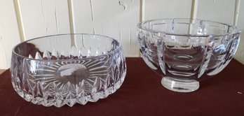 Two Heavy Crystal Bowls, Orrefors And Unsigned