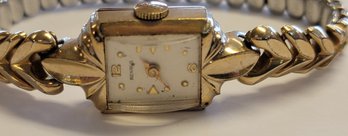 Ladies Vintage Benrus 10 Rolled Gold Plate Bezel Working Condition
