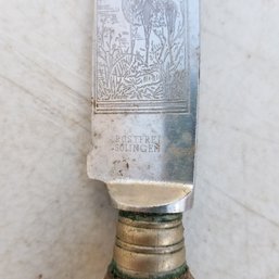 Vintage Rostfrei Solingen Engraved Stag Knife