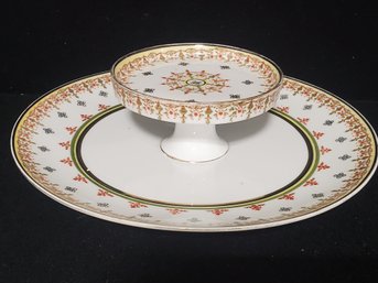 Vintage Porcelain Austrian 2 Tier Appetizer Plate