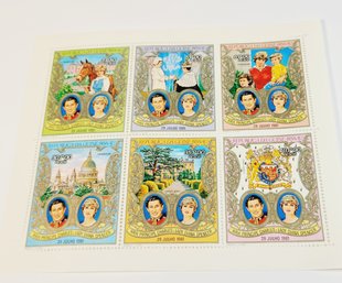 Guinea-Bissau - MNH Prince Charles, Princess Diana Wedding Stamp Sheet 6 Stamps