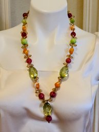 Semiprecious All Natural Stones Include Peridot, Quartz , Coral