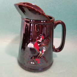 6' Redware Rooster Pitcher