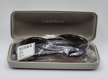 Calvin Klein Brown Tortoise, Brown Gradient Sunglasses With Designer Case