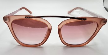 Translucent Pink/pink White Mirrored Sunglasses By Guess