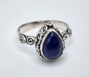 Bali, Lapis Lazuli Ring In Sterling Silver