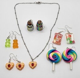 5 Pairs Of Novelty Earrings & 1 Necklace