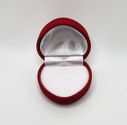 Pretty Red Velvet Heart Ring Holder