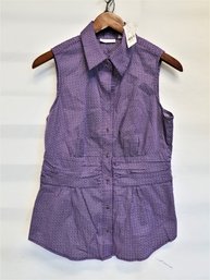 New Women's New York And Company Sleeveless Button Down Shirt Size M