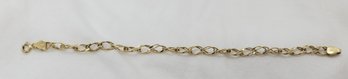 Lovely Gold Plated Over Sterling Silver 7' Bracelet ~ Made In Italy ~ 3.28 Grams