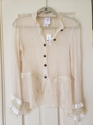 LM Lulu Of Paris Sheer Lace Shirt With Tags
