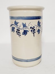 Vintage Williamsburg Pottery Salt Glaze Cobalt Cylinder Vase